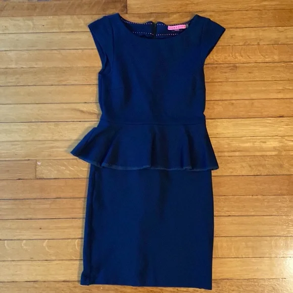 alice and olivia navy blue dress Alice + Olivia Navy Blue Floral Eyelet Embroidered Mini Dress 2